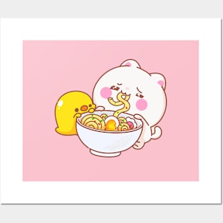 Ramen T-Shirt Cat Tshirt Kawaii Anime Tee Japanese Gift T-Shirt Posters and Art